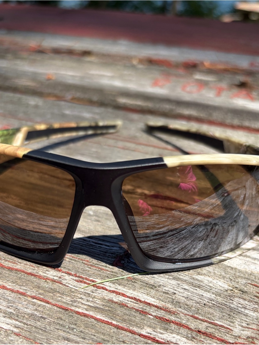 XLOOP Wrap Sunglasses with Black Frame and Tan Temples